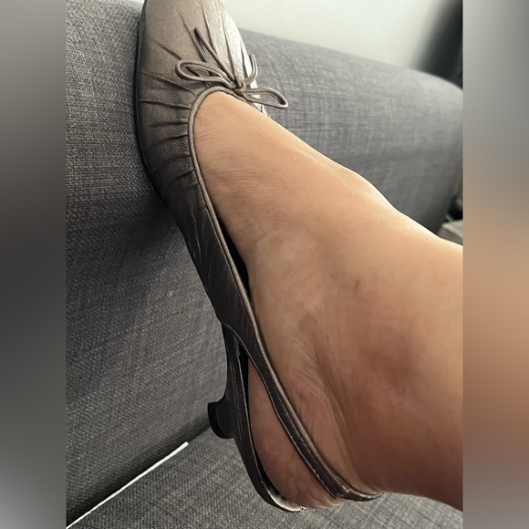 Bow Ballet Flat Kitten Heel Shoe Leather Slip On Strap Baby Doll Kawaii Coquette - Picture 4 of 7